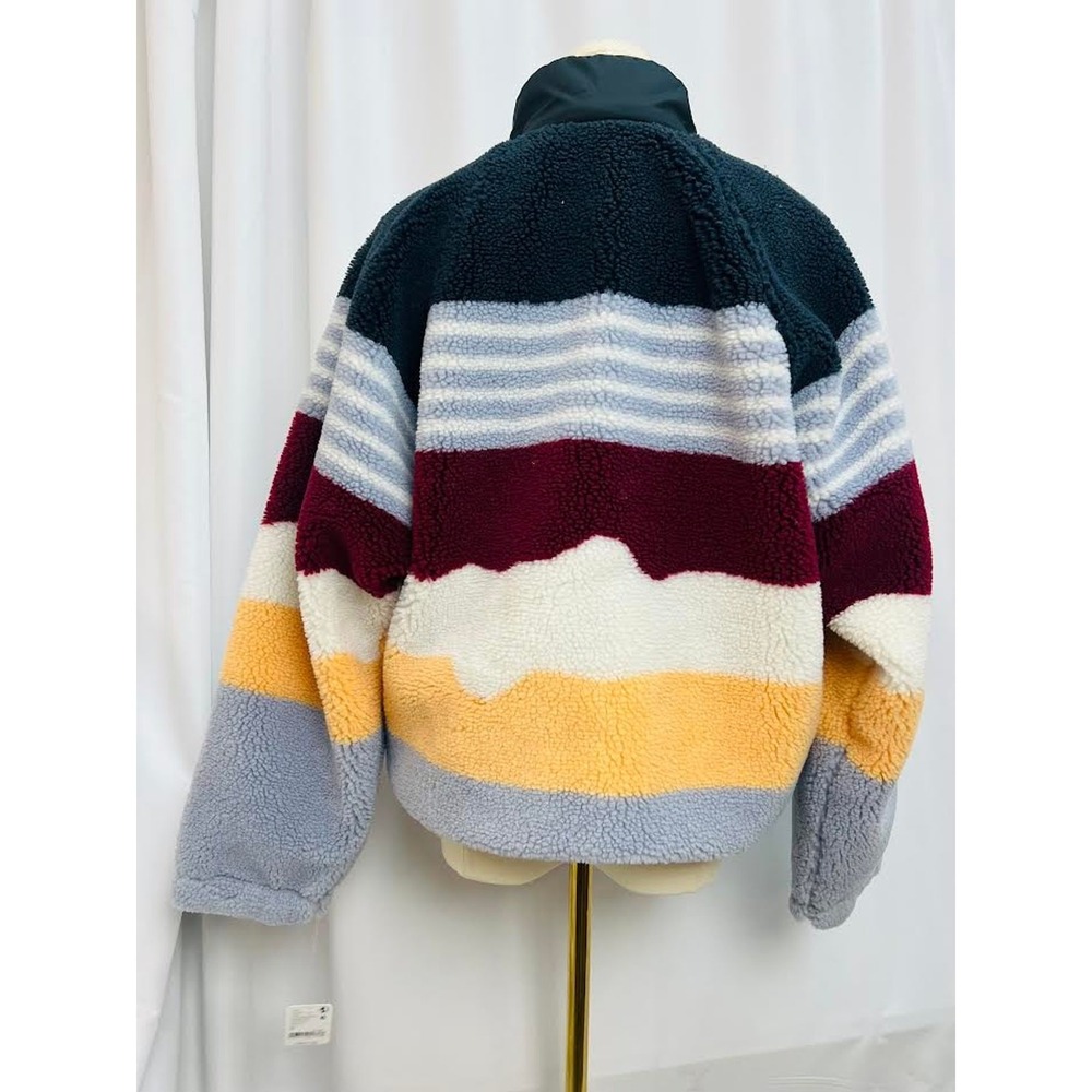 NWT! Free People Hit The Slopes Printed Fleece Jacket Run Stripe SM - Picture 4 of 10